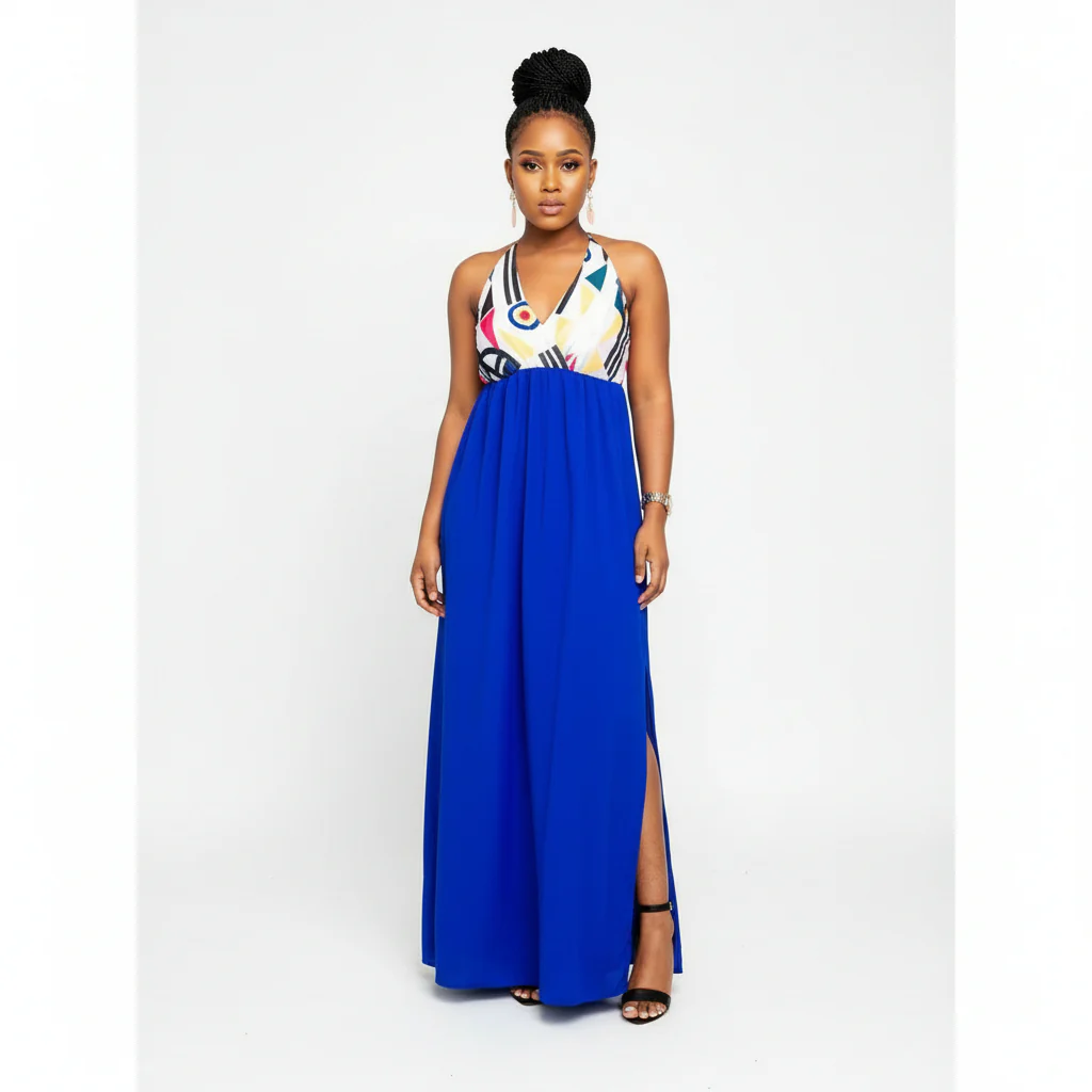 Side Slit Chiffon maxi dress
