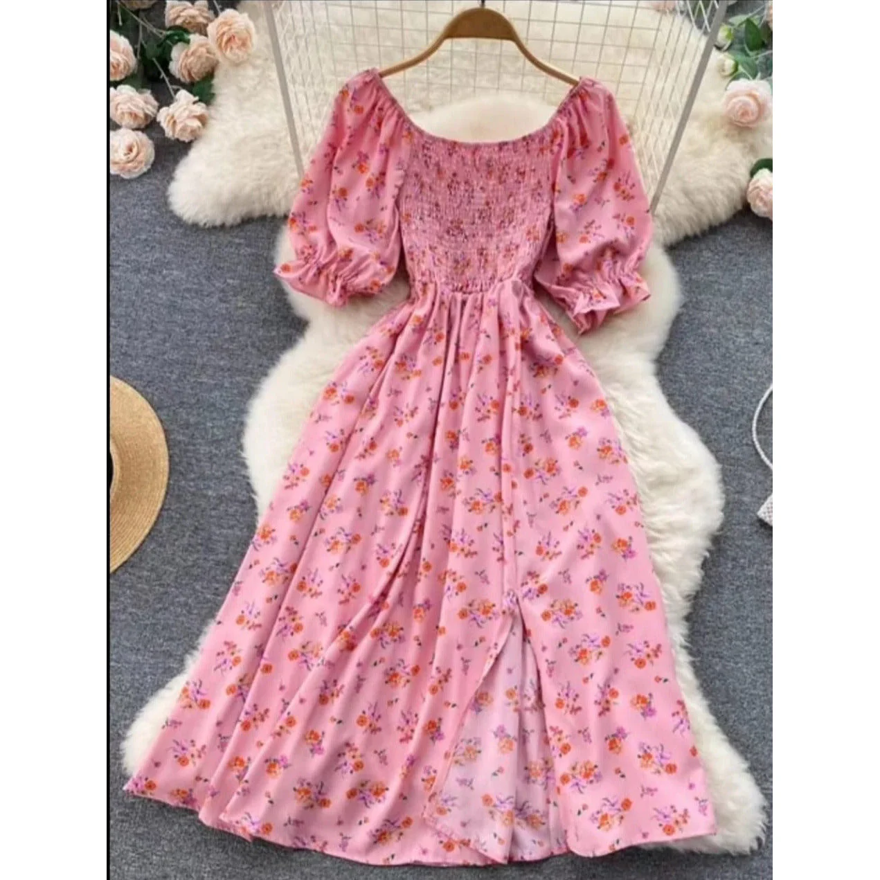 Side Slit Off Shoulder Dress - Image 2