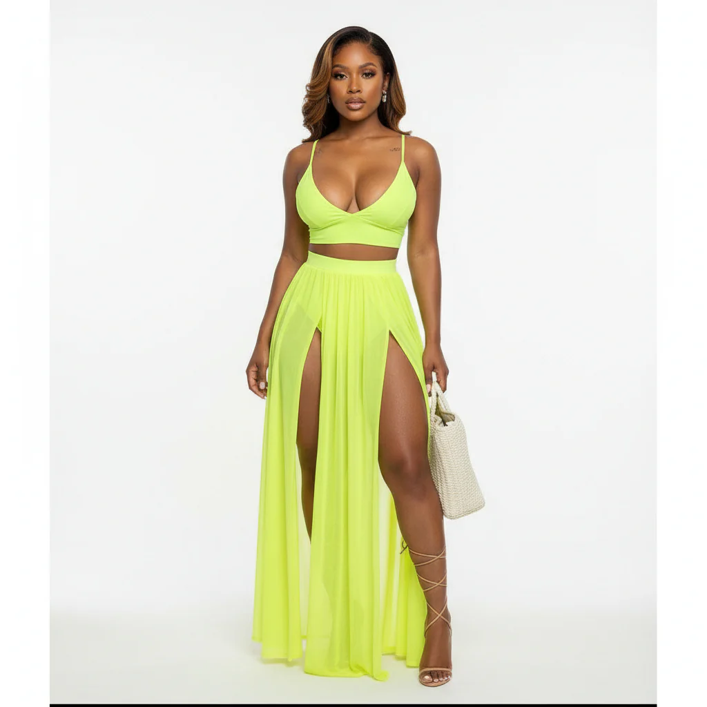 Side Slit Swimming Two Piece - Image 4