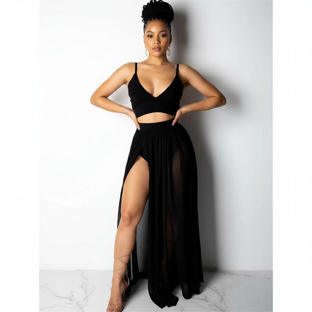 Side Slit Swimming Two Piece - Image 7