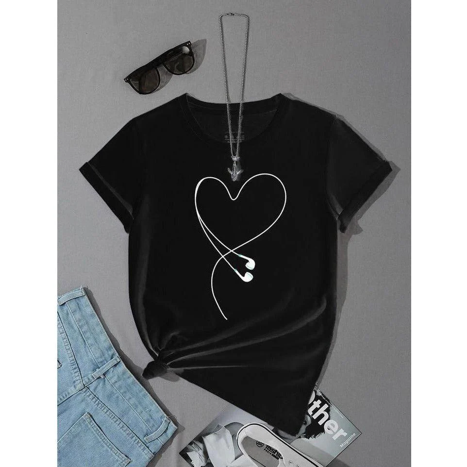 Simple Headset Printed T-shirt - Image 2