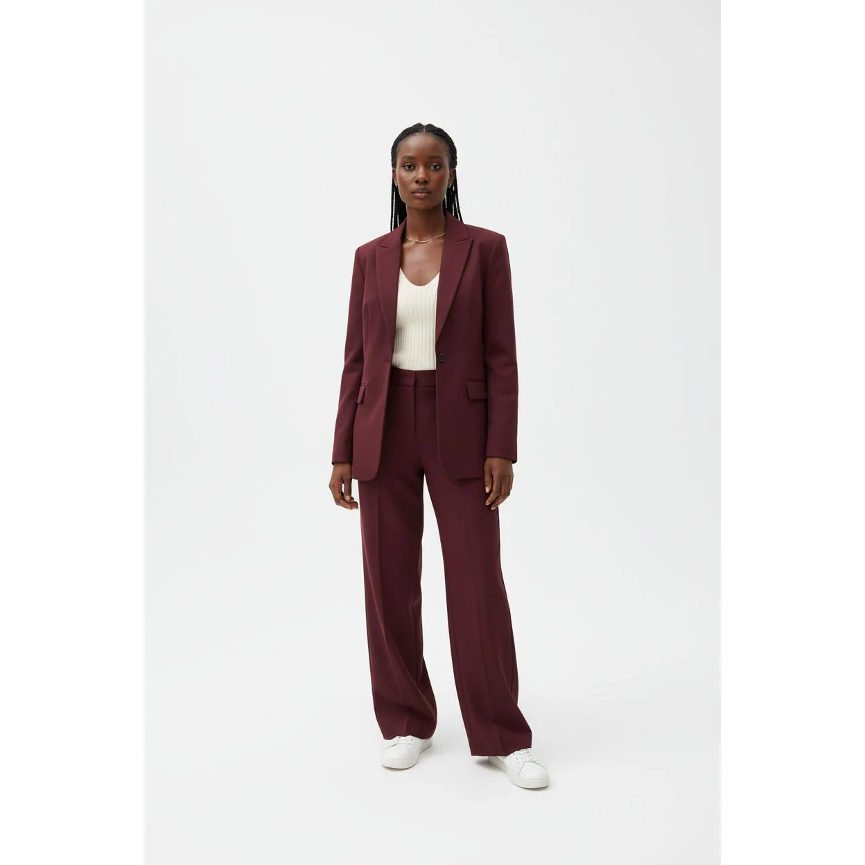 Single Button Blazer Jacket & Formal Pants Set - Image 6