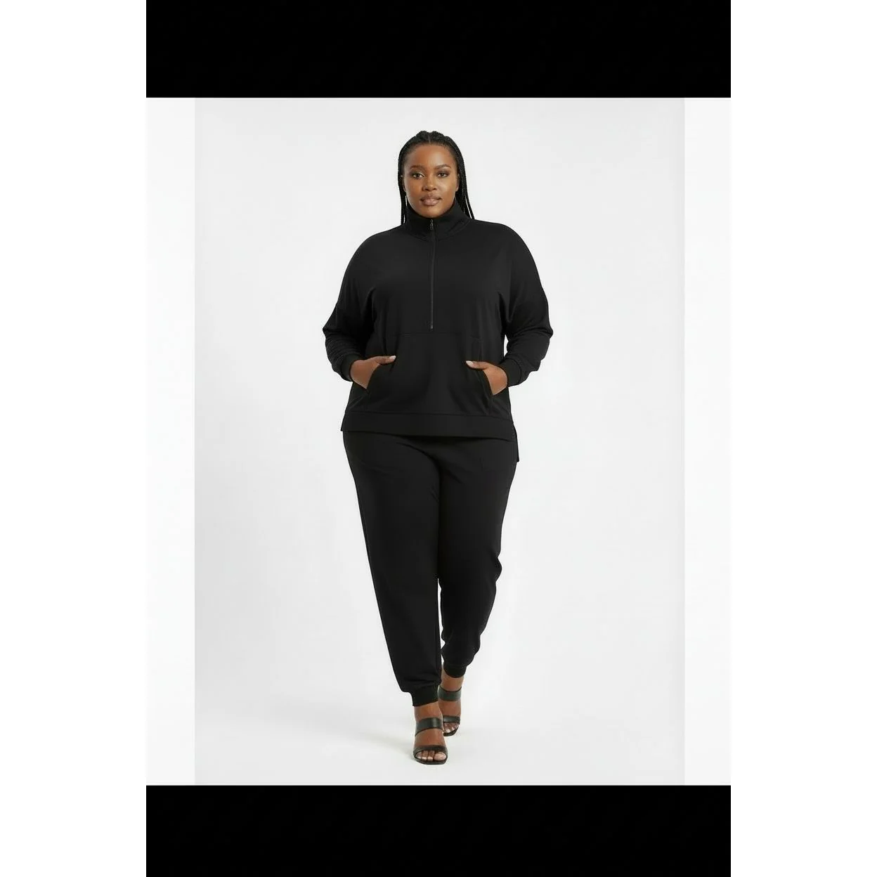 Sleeve Knit Top & Elastic Waist Pant Two Piece Tracksuit Set - Image 7
