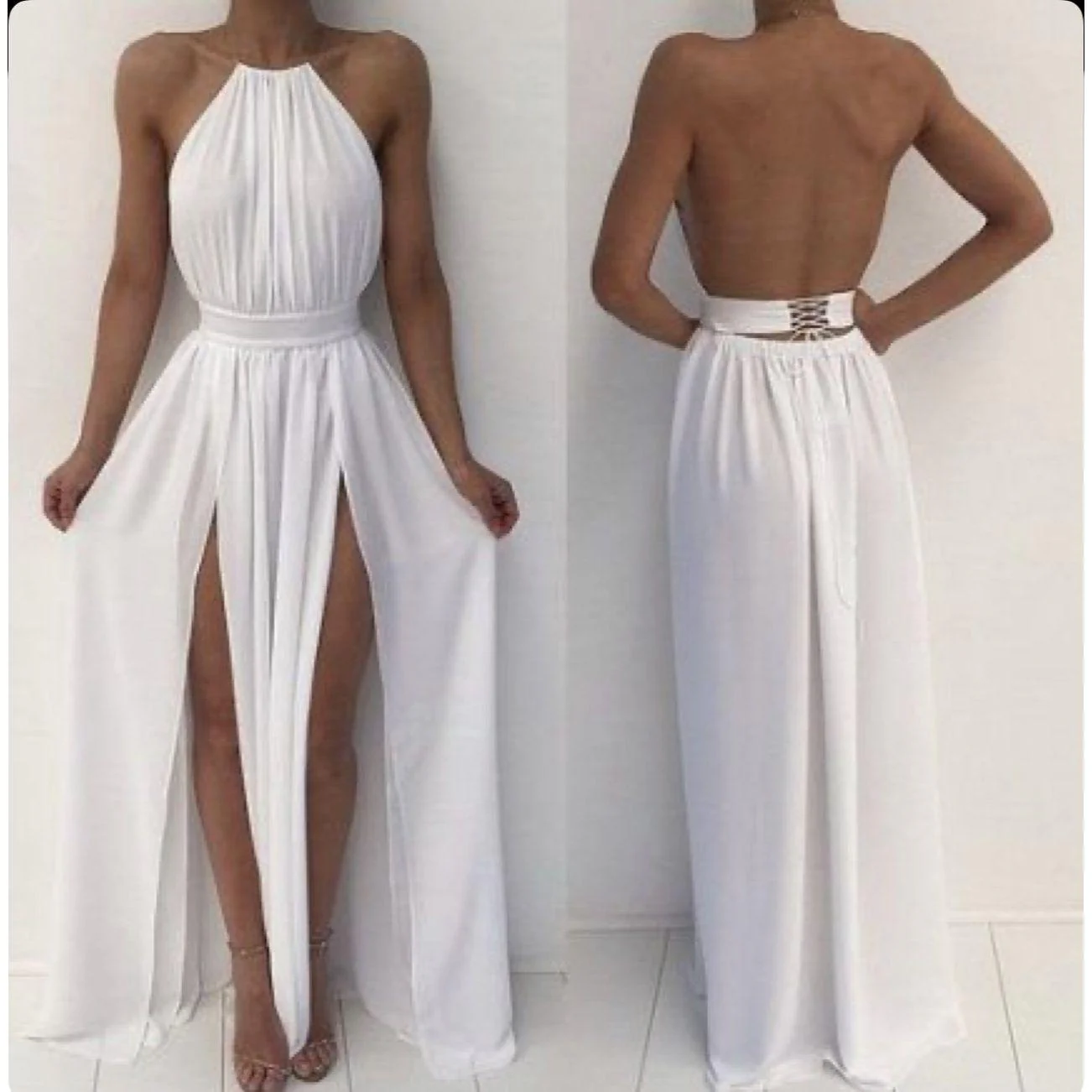 Sleeve Less Open Back Maxi Dress - Image 3