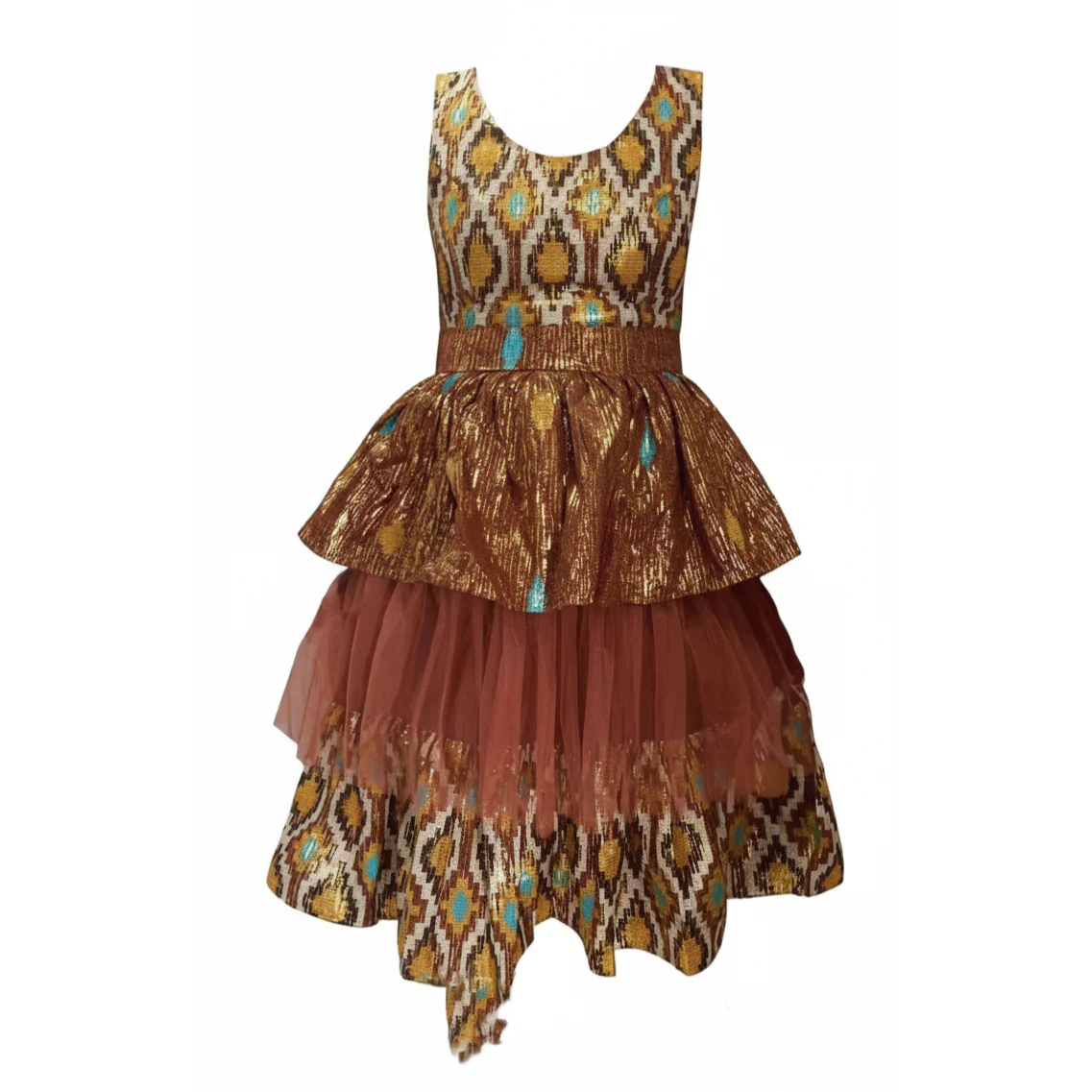 Sleeveless African Print Wedding Midi Dress - Image 2
