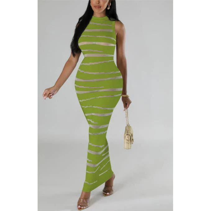Sleeveless Allover Print Bodycon Maxi Dress - Image 2