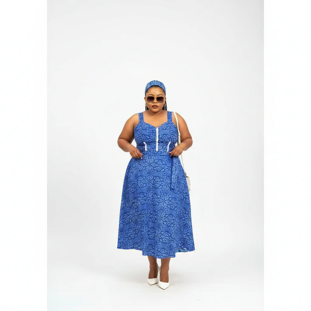Sleeveless Ankara Dress - Image 3