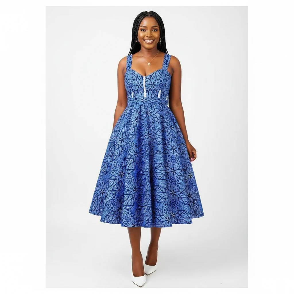 Sleeveless Ankara Dress - Image 4