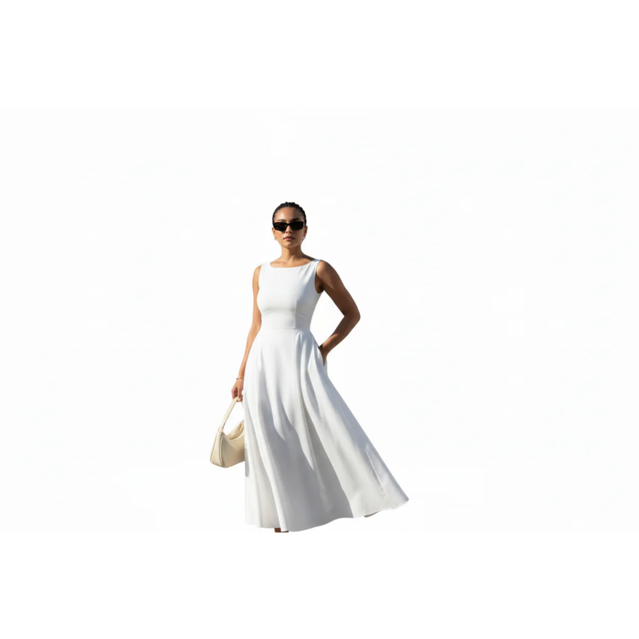 Sleeveless Backless Cocktail Tea Length Dress - Image 2