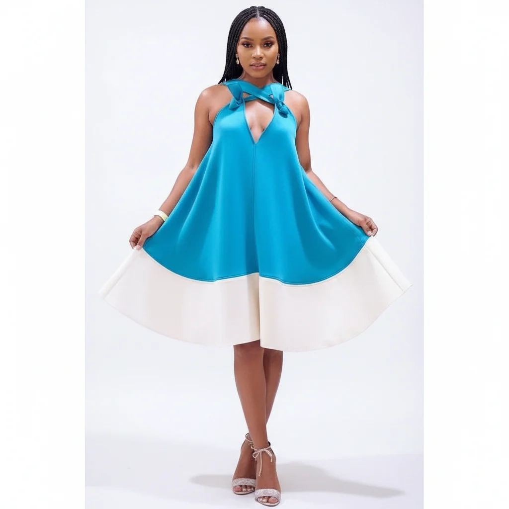 Sleeveless Backless Line Summer Dress - Image 2