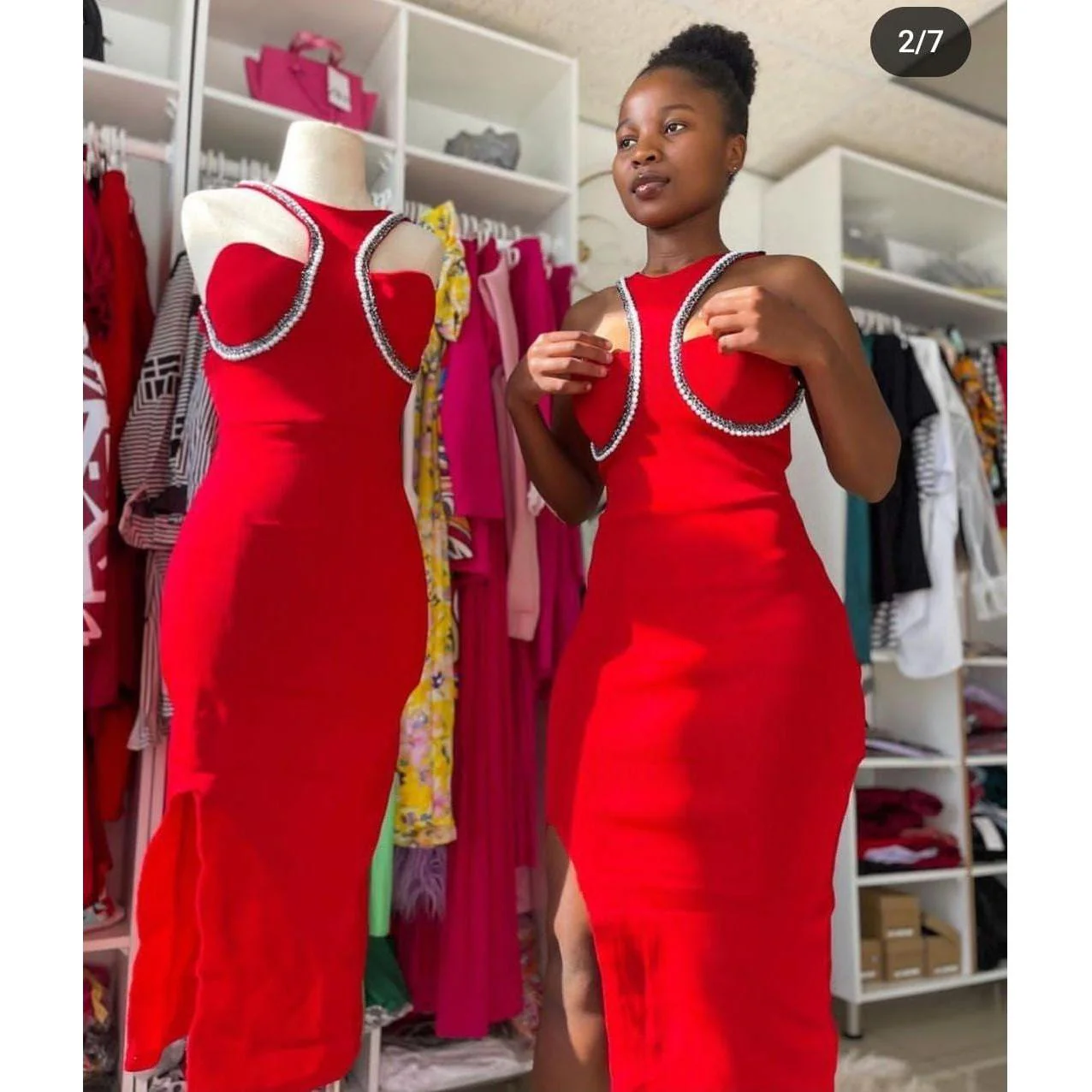 Sleeveless Bandage Midi Dress - Image 3