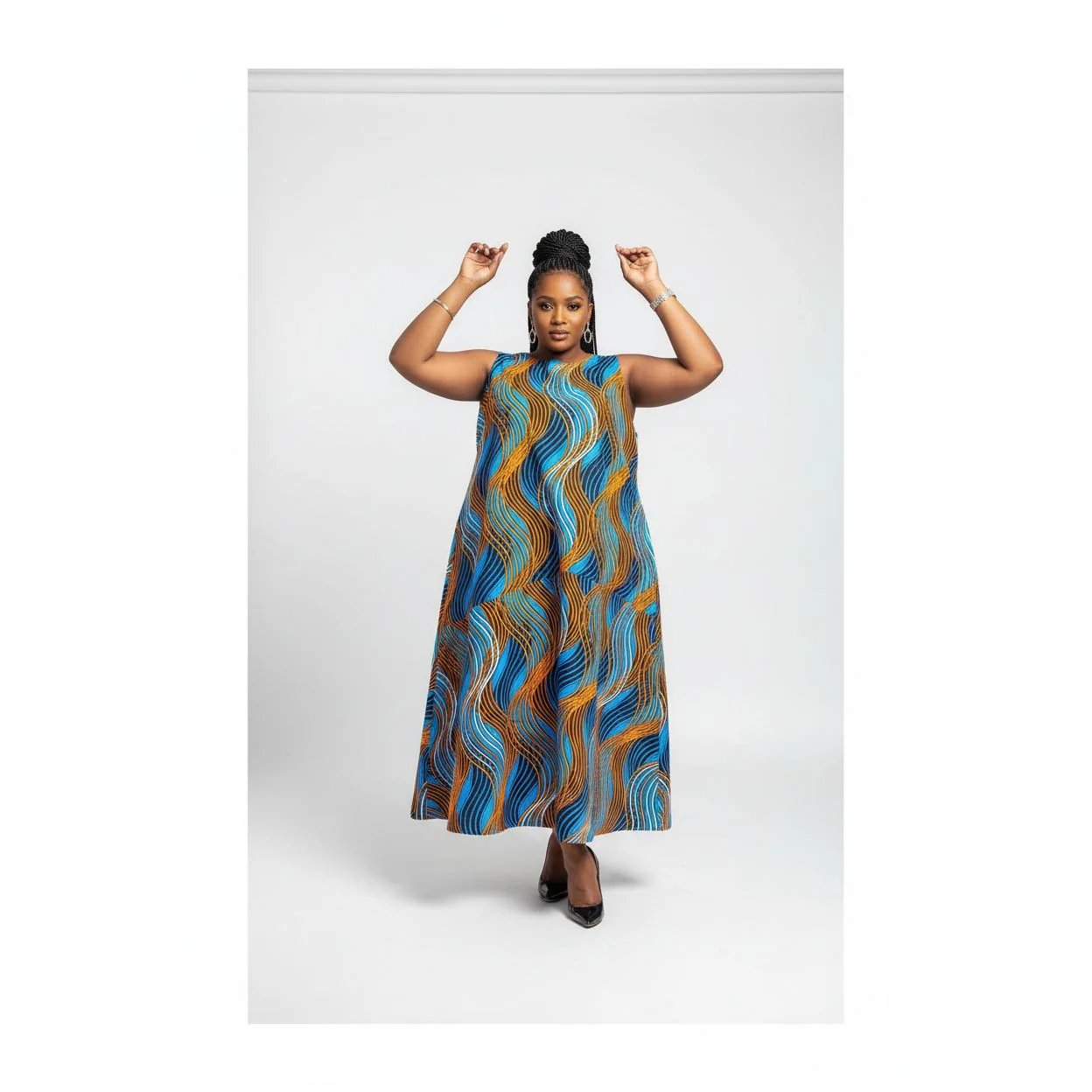 Sleeveless Bubble Ankara Dress - Image 5