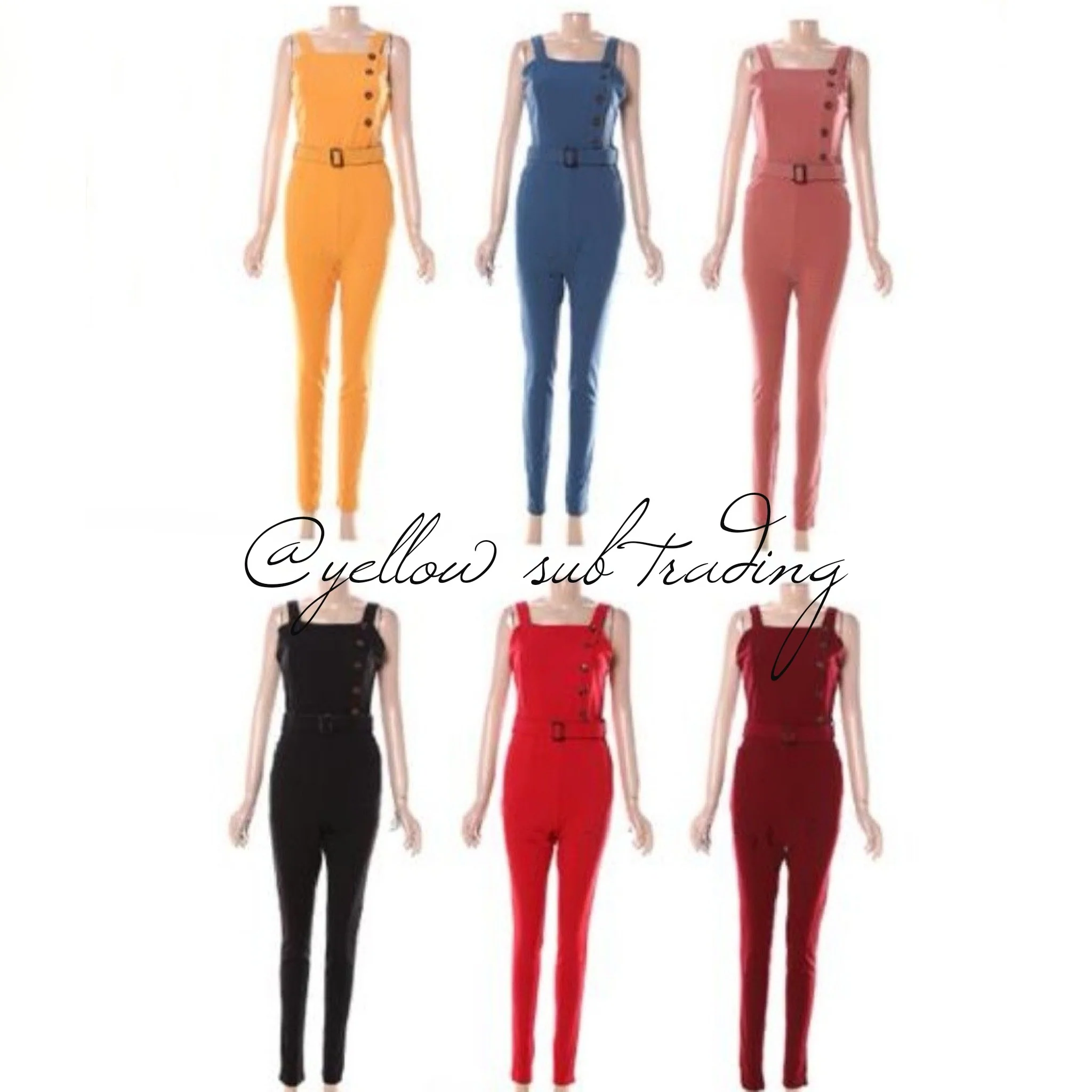 Sleeveless Button Design Jumpsuit - Image 4