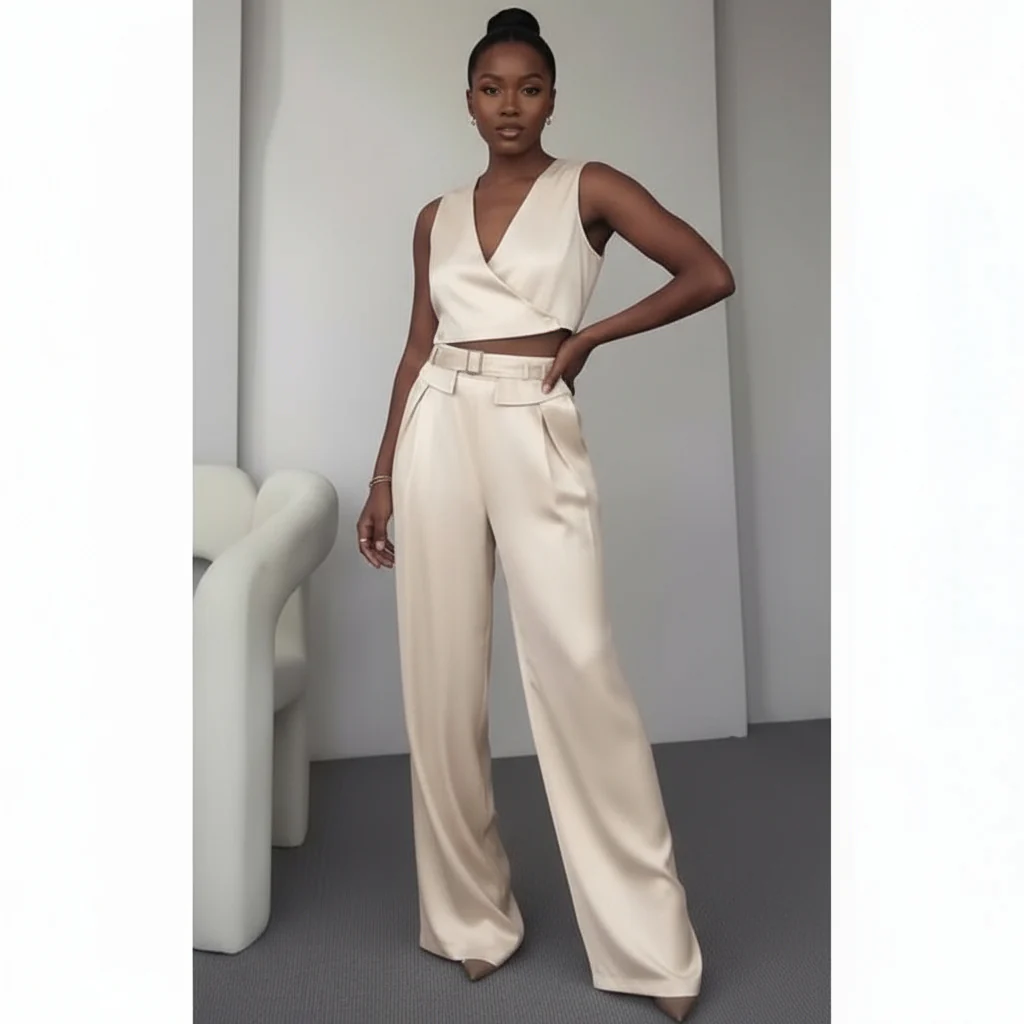 Sleeveless Casual Two-Piece Outfit Set - Image 2