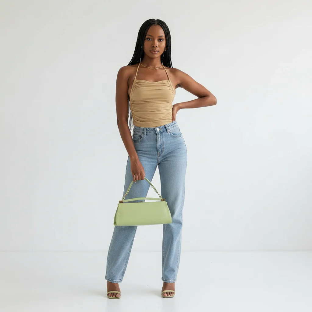 Sleeveless Chic Mesh Ruched Halter Bodysuit - Image 5
