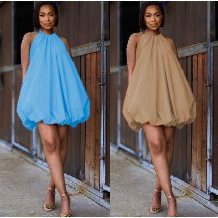 Sleeveless Chiffon Balloon Bubble Dress - Image 4