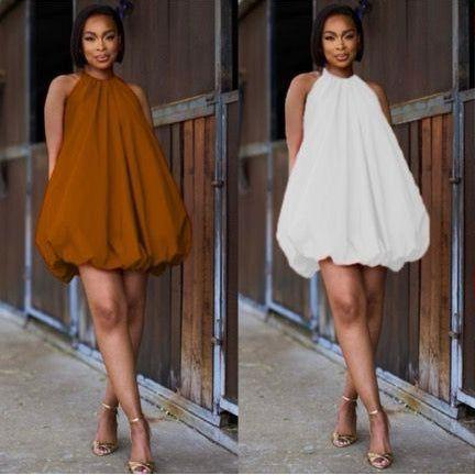 Sleeveless Chiffon Balloon Bubble Dress - Image 6