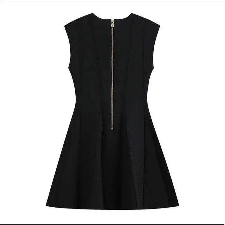 Sleeveless Double-Breasted Detail Mini Bodycon Dress - Image 4