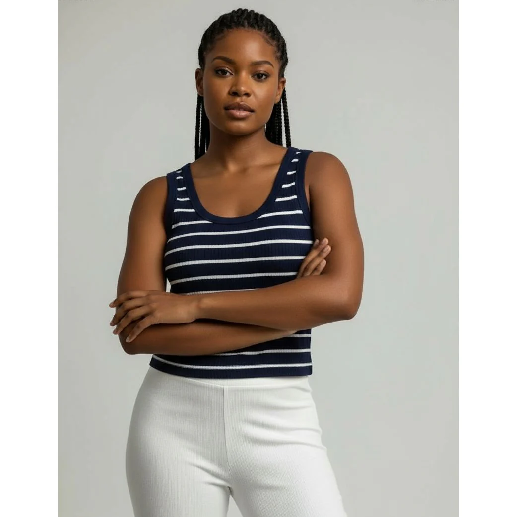 Sleeveless Cotton Lycra Tank Top - Image 2