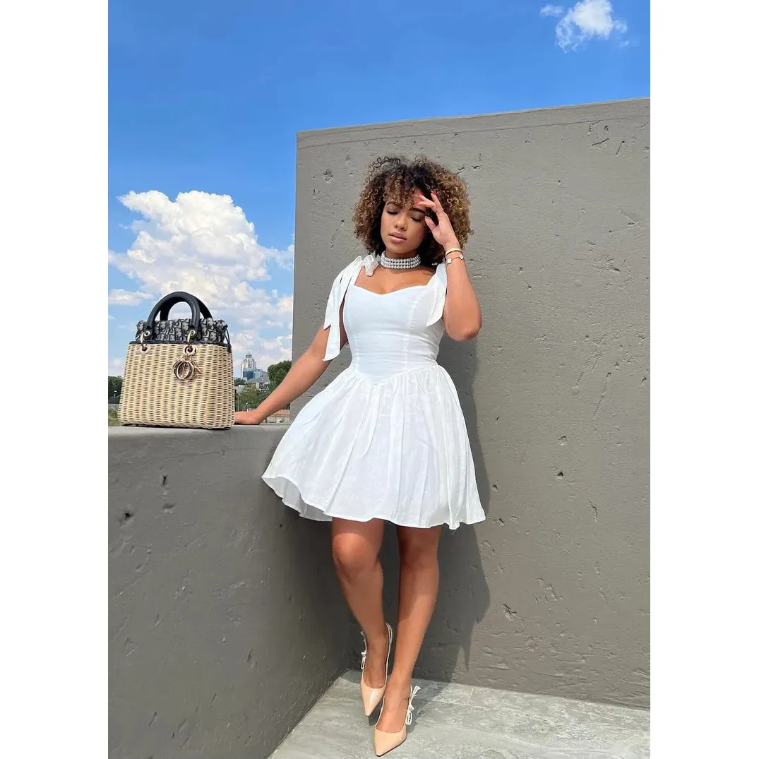 Sleeveless Date Night Bow knot Solid  Dress. - Image 2