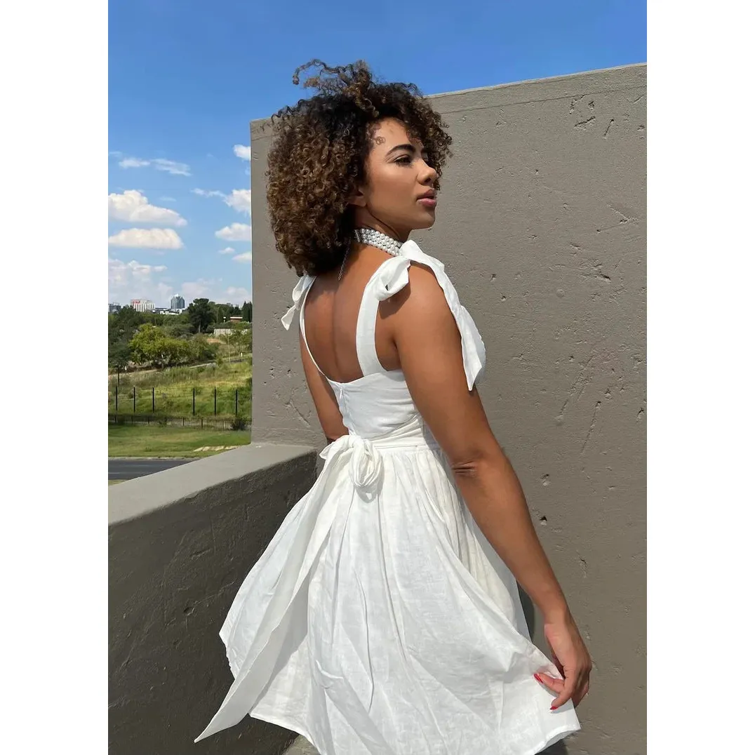 Sleeveless Date Night Bow knot Solid  Dress. - Image 3