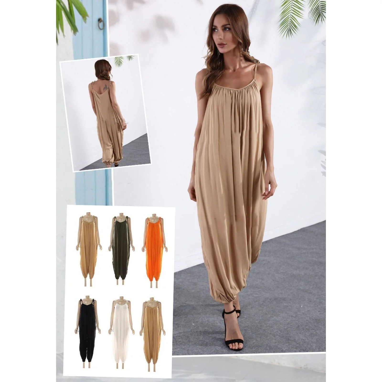 Sleeveless Wide Leg Overall - Image 3