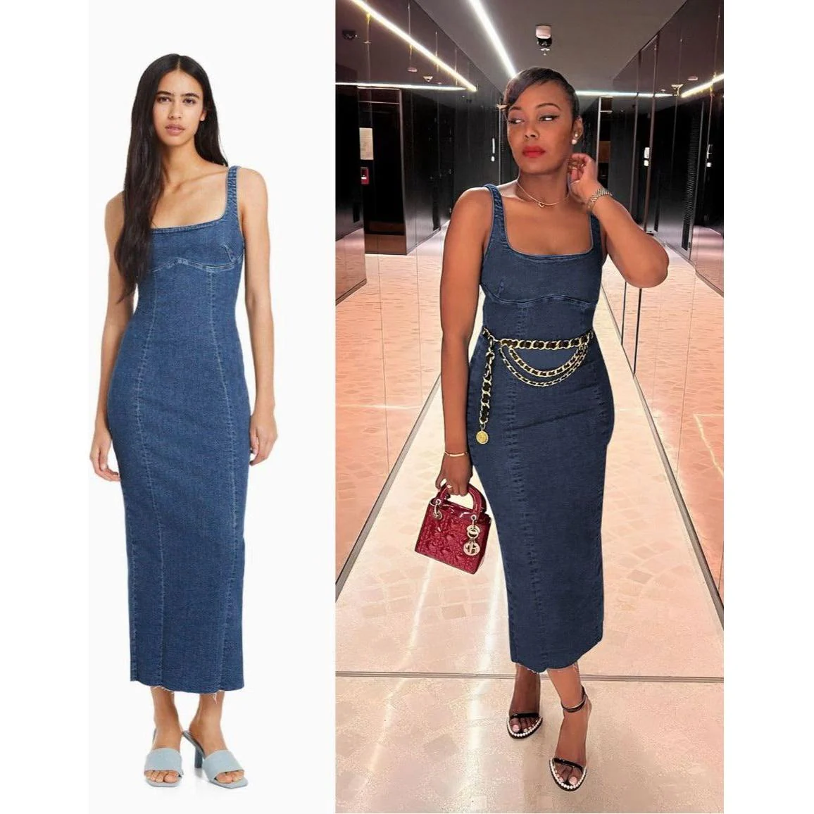 Sleeveless Denim Dress - Image 4