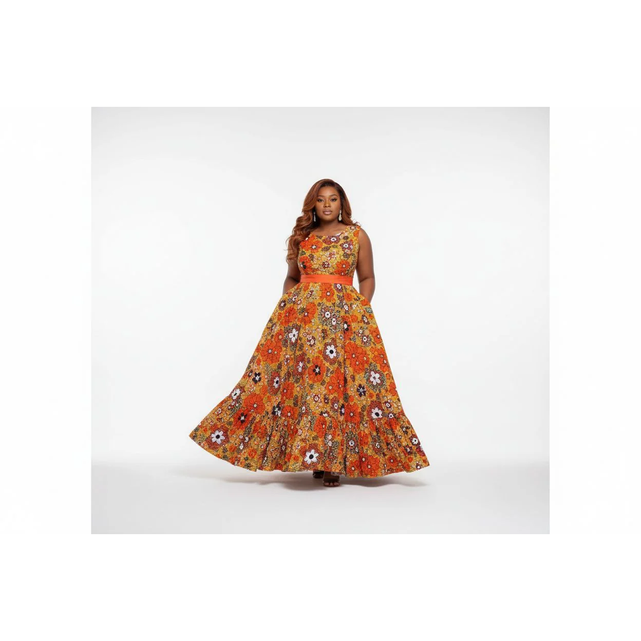Sleeveless Floral Kaftan Dress. - Image 2
