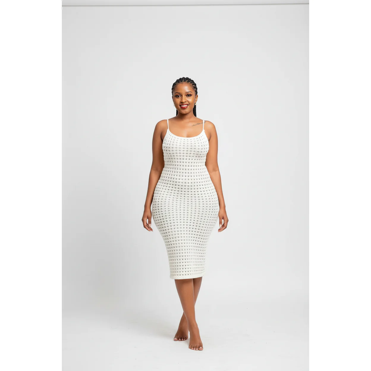 Sexy Hollow Knitted Suspender Dress
