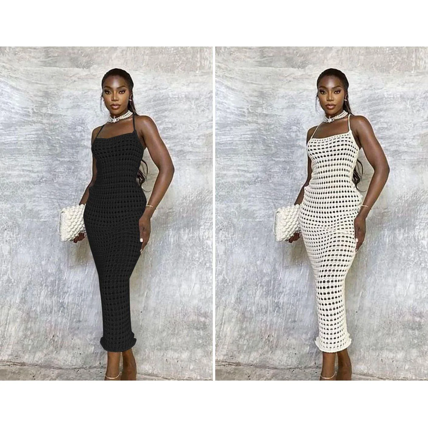 Sexy Hollow Knitted Suspender Dress - Image 7