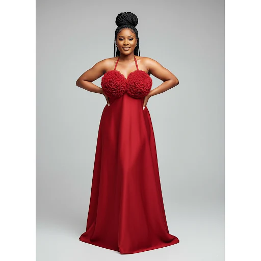 Sleeveless Halter Neck Elegant Design Chest Formal Dress - Image 2