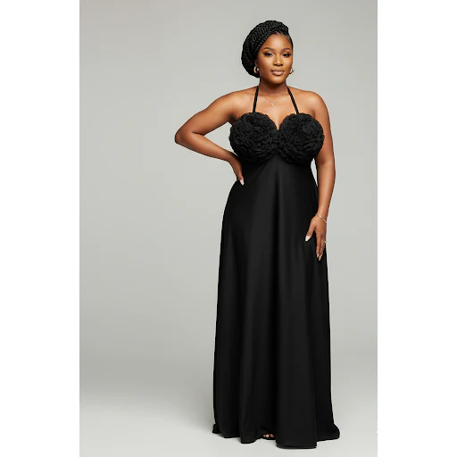 Sleeveless Halter Neck Elegant Design Chest Formal Dress - Image 4