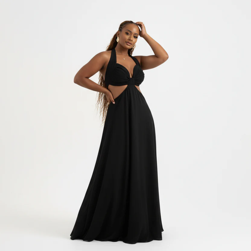 Sleeveless Layered Folds Maxi Dress - Image 6