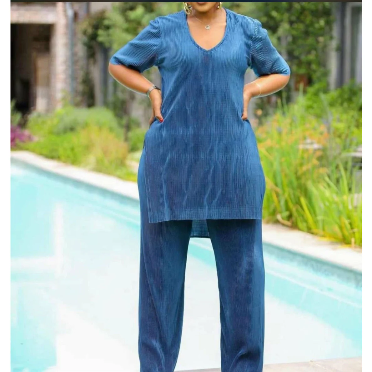 Sleeveless Long Top & Palazzo Pants Sat - Image 2