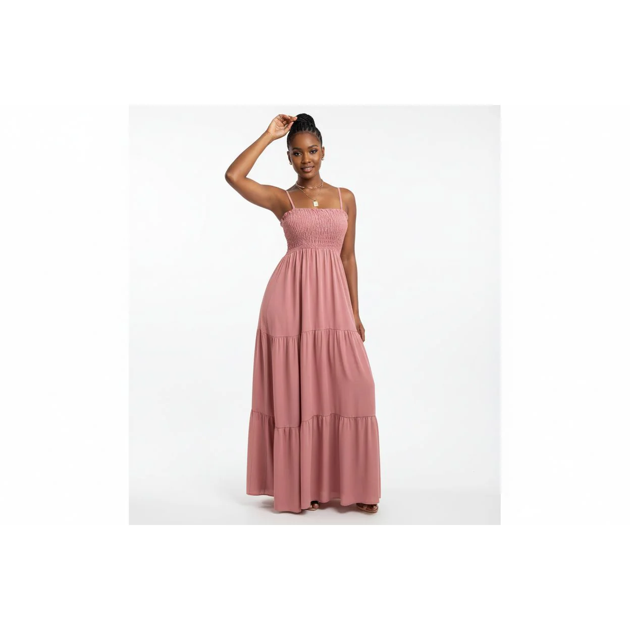 Sleeveless Patchwork Maxi Dress