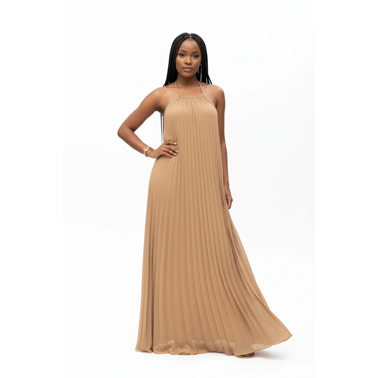 Sleeveless Pleated Maxi Dress. - Image 2