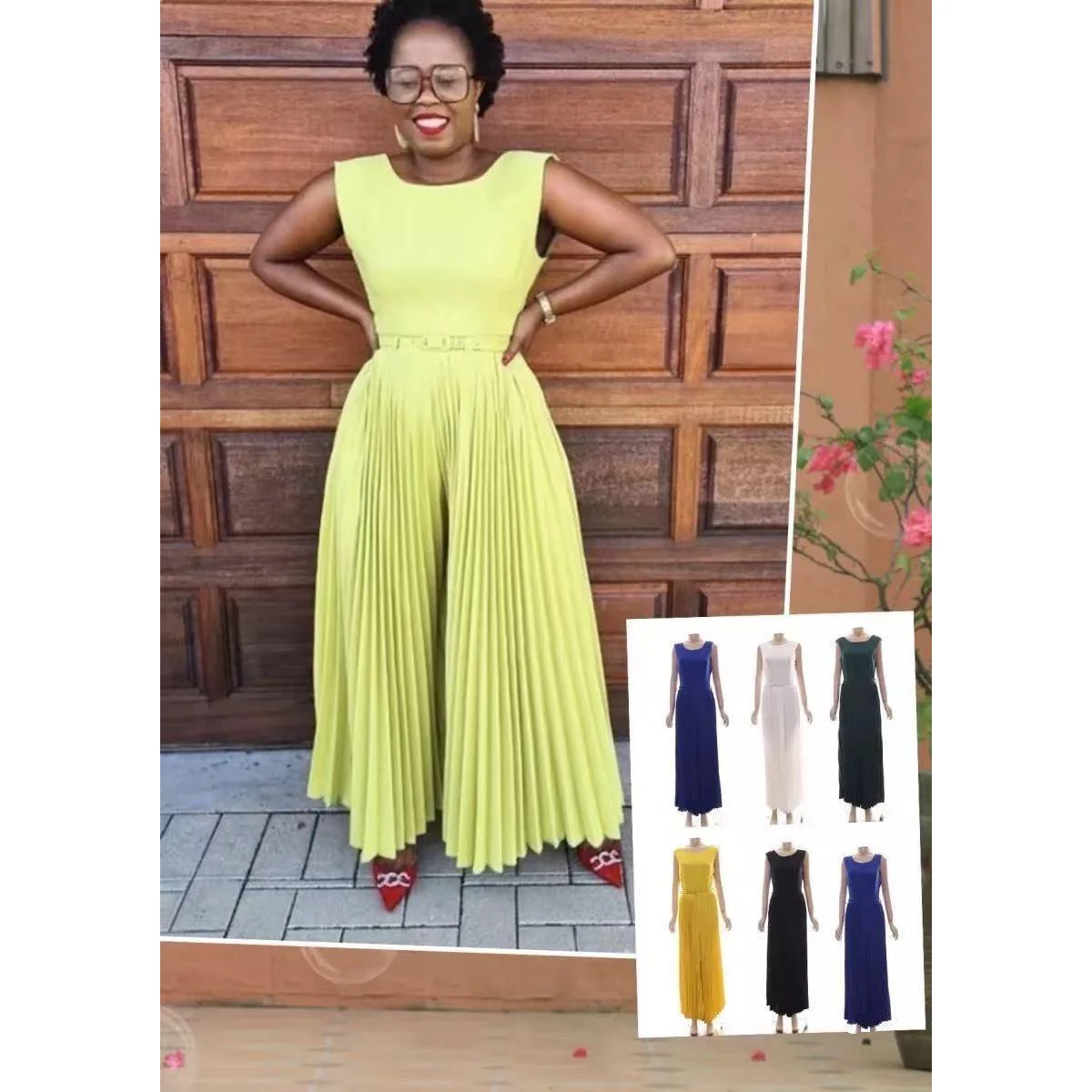 Sleeveless Pleated Overall Jumpsuit - Image 5