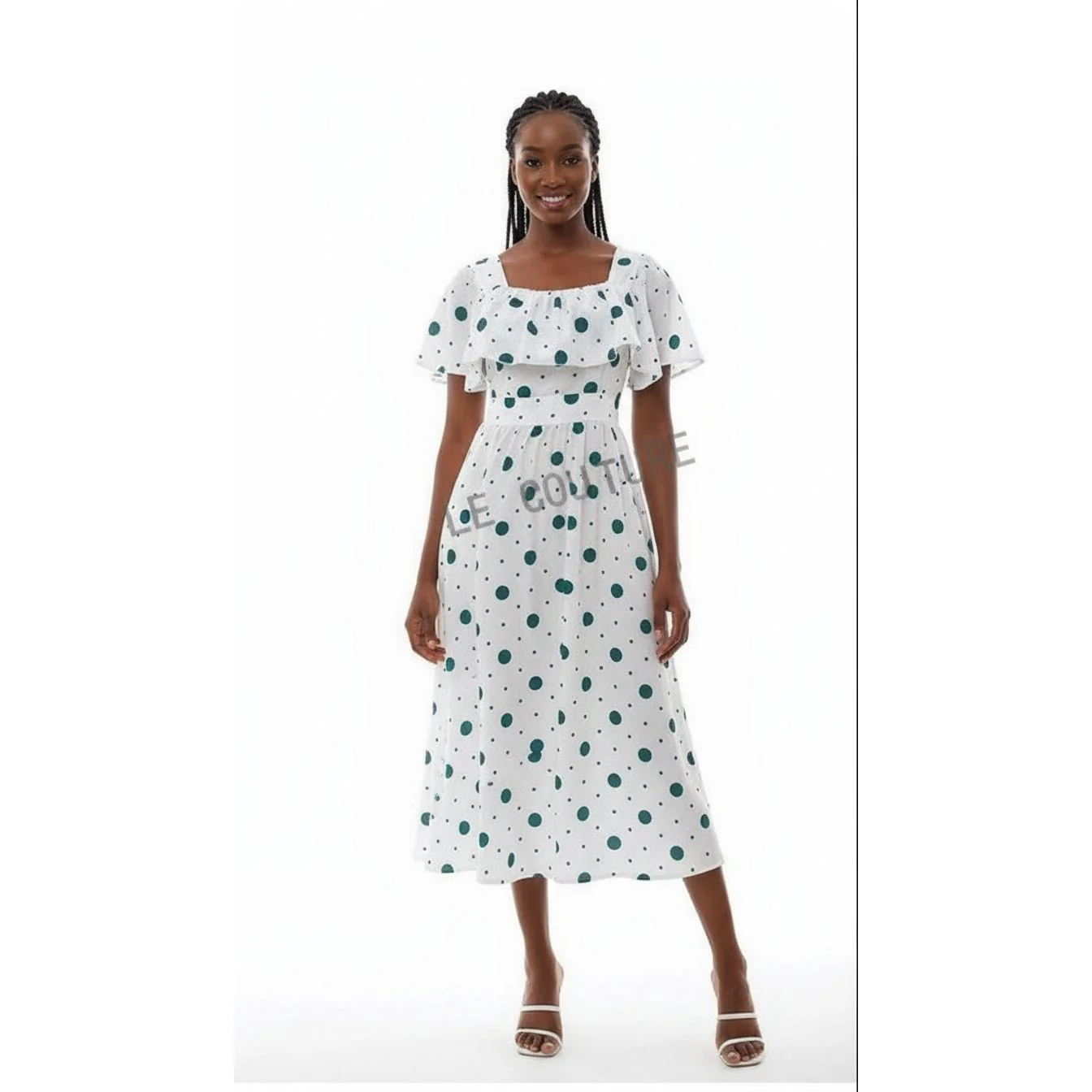 Sleeveless Polka Dot Dress - Image 2