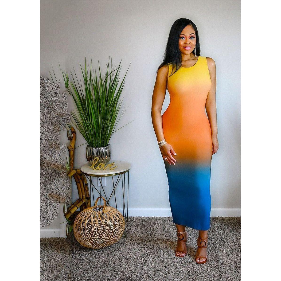 Sleeveless Round Neck Bodycon Dress - Image 2