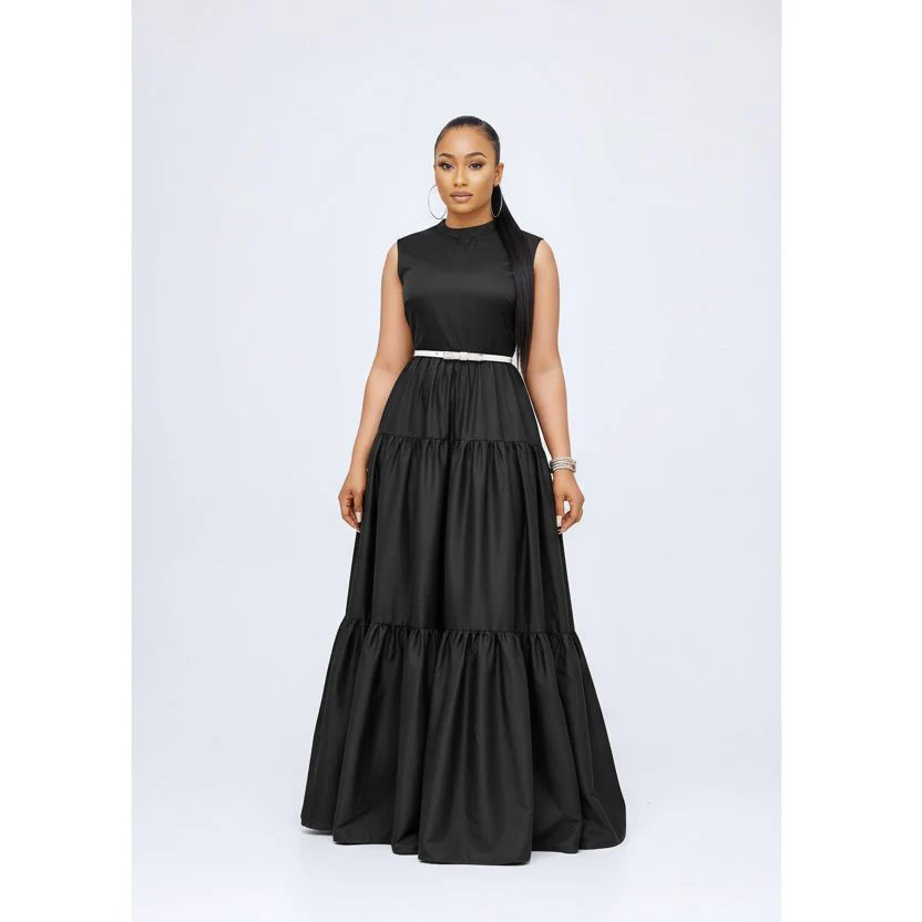 Sleeveless Round Neck Long Dress