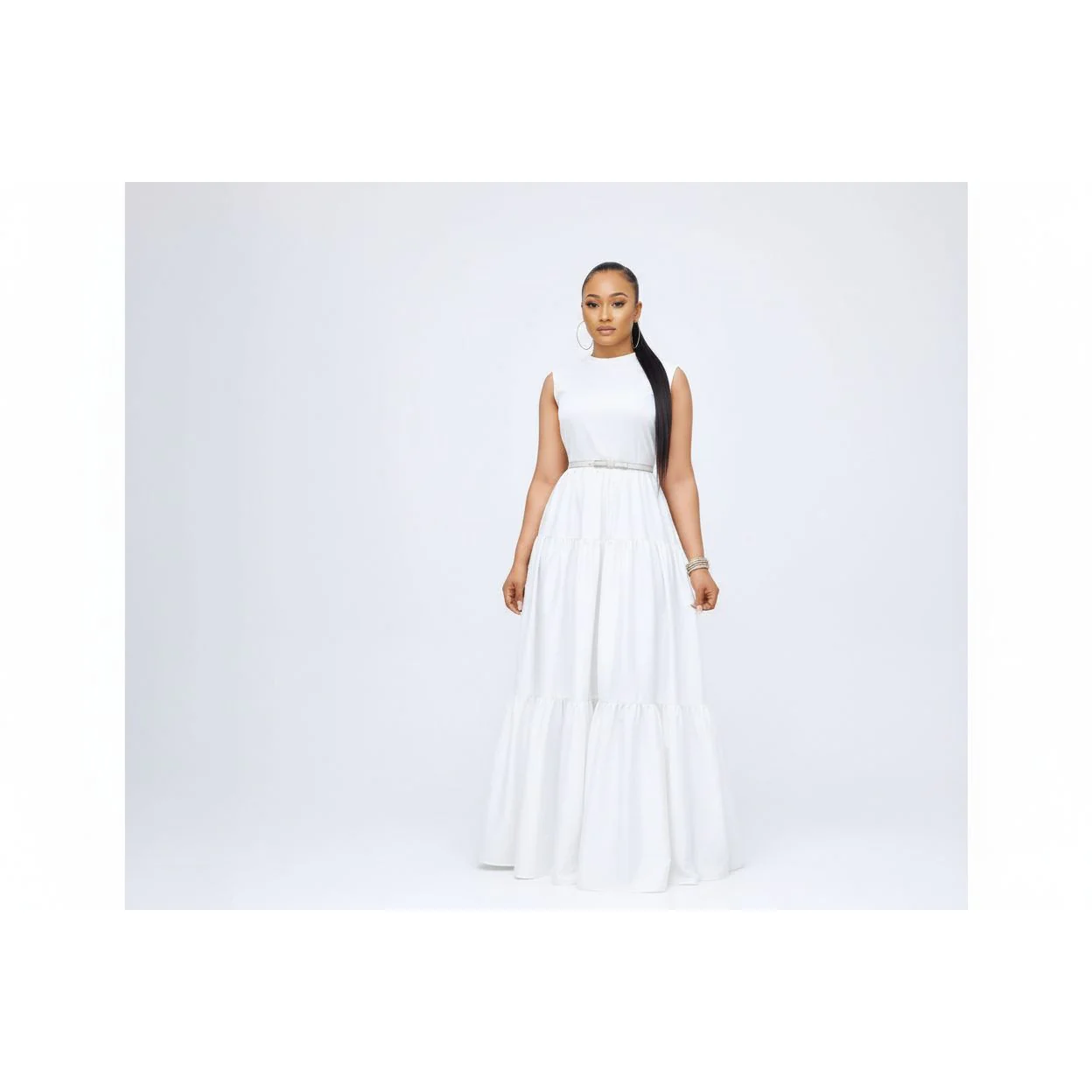 Sleeveless Round Neck Long Dress - Image 2