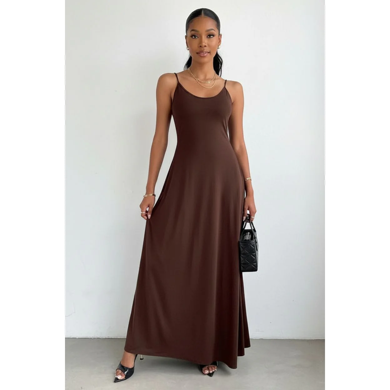Sleeveless Round Neck Loose-Fitting Maxi Dress - Image 2