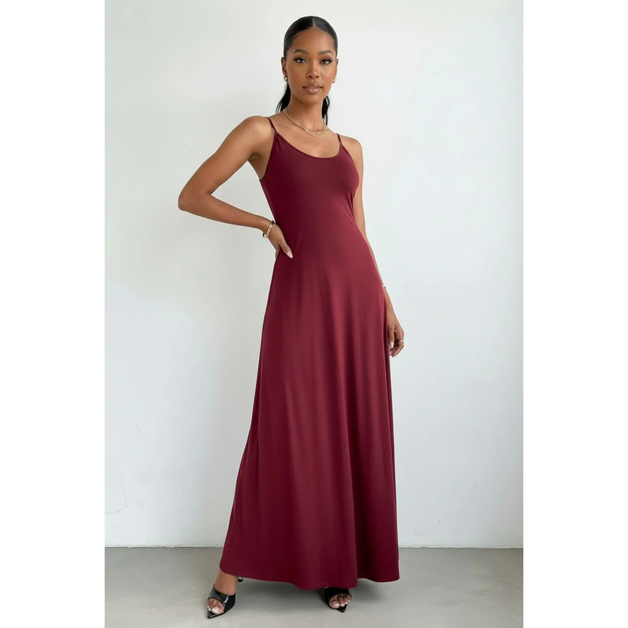 Sleeveless Round Neck Loose-Fitting Maxi Dress - Image 5
