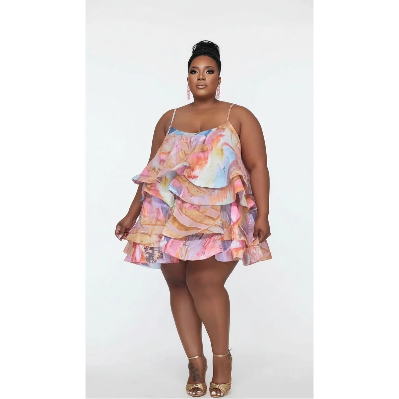 Sleeveless Ruffle Mini Dress