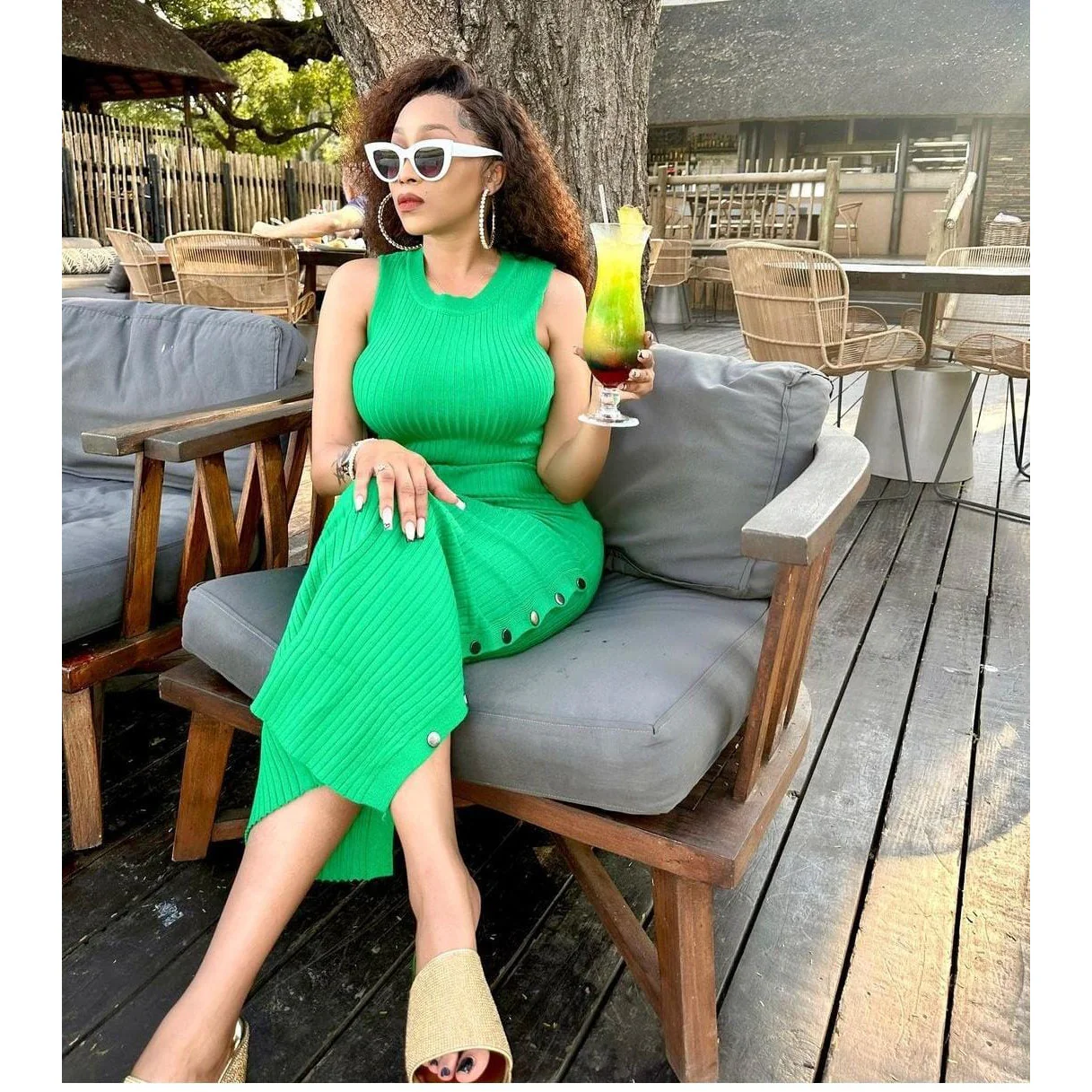Sleeveless Side Slit Dress - Image 10