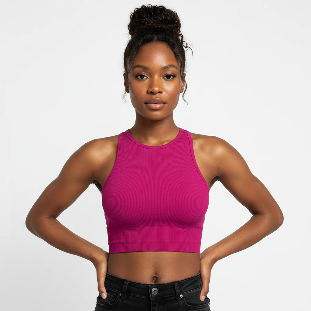 Sleeveless Solid Color Crop Top