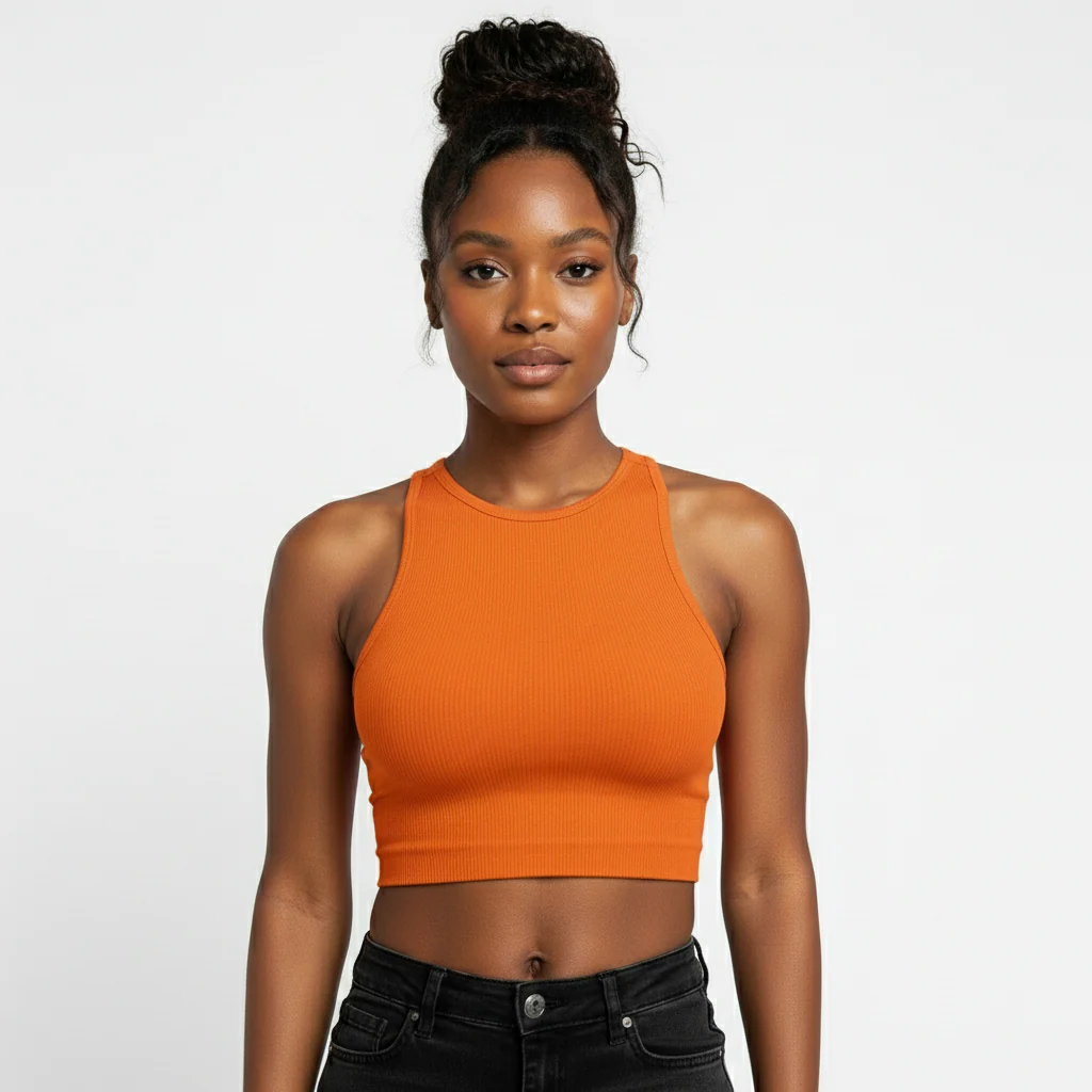 Sleeveless Solid Color Crop Top - Image 6