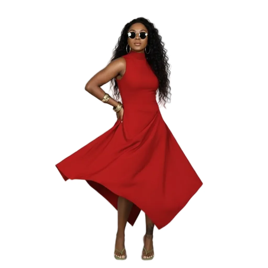 Sleeveless Strappy Casual A Line Daily Dress - Image 3