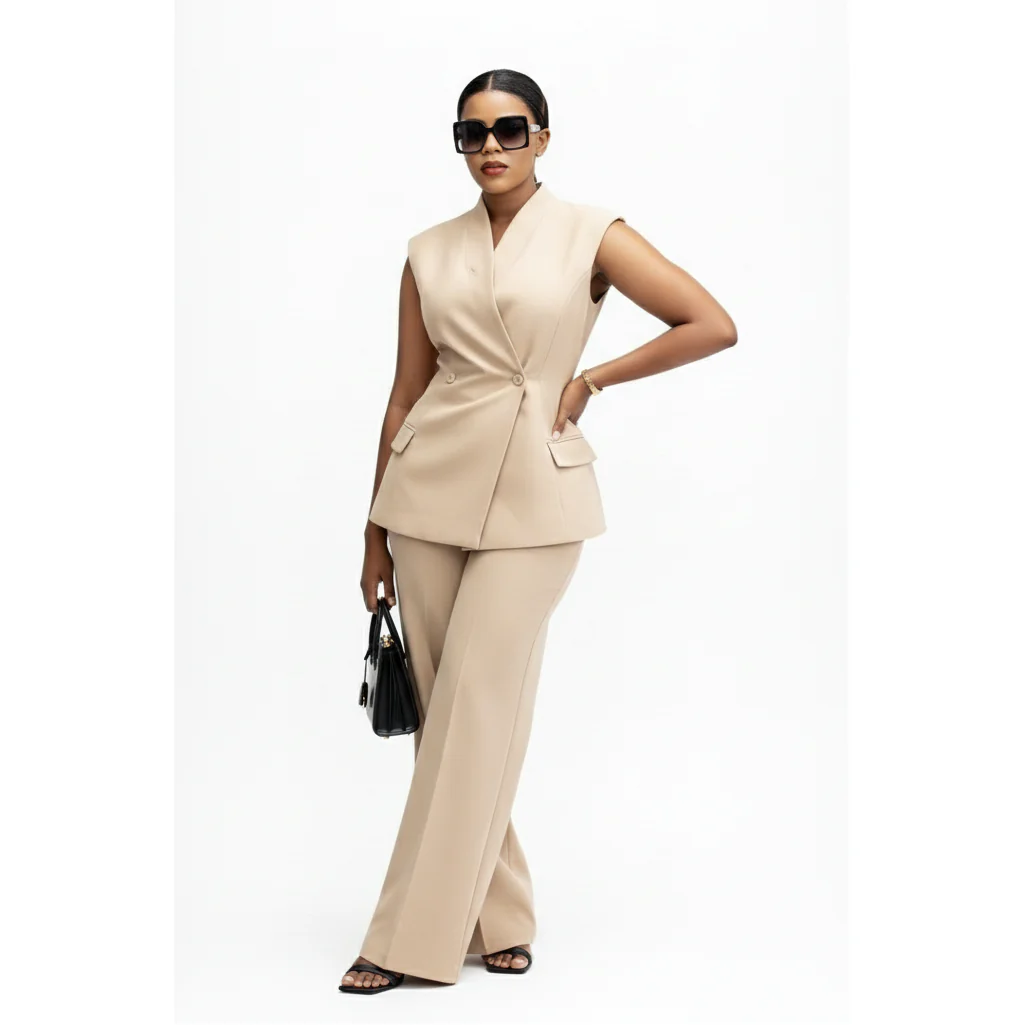Sleeveless Top and Long Pants 2 Piece Set - Image 2
