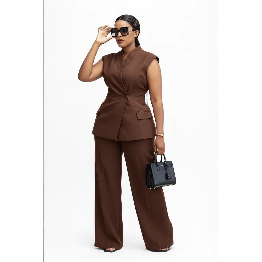 Sleeveless Top and Long Pants 2 Piece Set - Image 5
